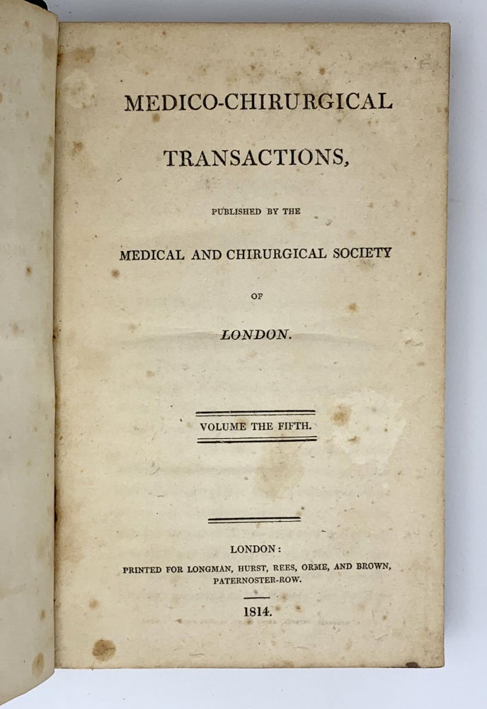 Item #402065 "A case of aneurism of the gluteal artery, cured by tying the internal iliac".; In: Medico-Chirurgical Transactions. Volume 5. William STEVENS.