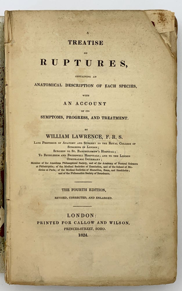 Item #402107 A Treatise on Ruptures. William LAWRENCE.