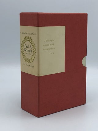 Item #403251 A Memorial Keepsake: Paul A. Bennett, 1897-1966. TYPOPHILES, Paul A. BENNETT
