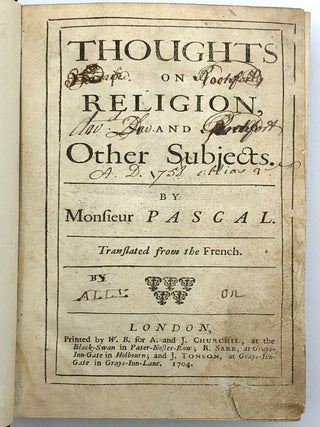 Thoughts on Religion and Other Subjects