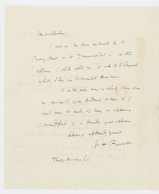 Two autograph letters signed to Theophilus Parsons, Jr., 1843 and n.y.
