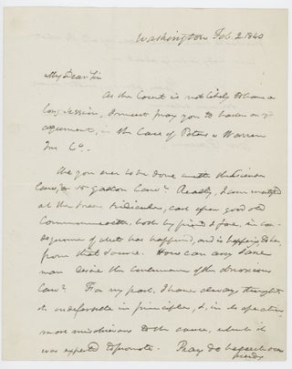 Item #405001 Autograph letter signed to Theophilus Parsons, Jr., Washington, D.C., 2 February...
