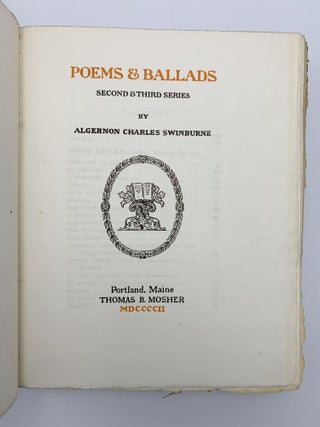 Poems & Ballads Second & Third Series