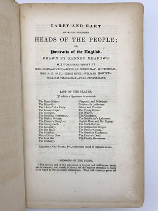 Heads of the People: or, Portraits of the English