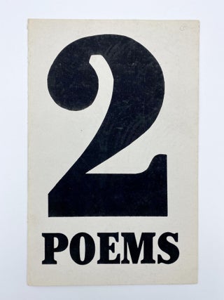 Item #405838 2 Poems. Laurance WIEDER, David SHAPIRO