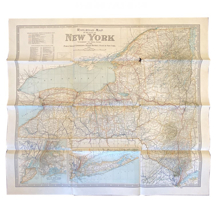 Item #406294 Railroad Map of the State of New York to Accompany the Annual Report of the Public Service Commission, Second District, State of New York. RAILROADS – NEW YORK.