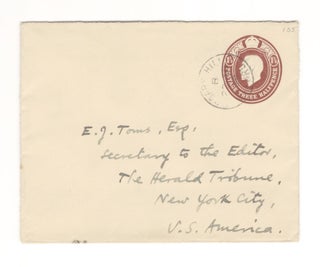 Autograph letter signed, 1929