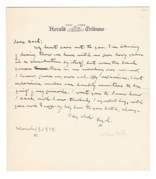 Item #406499 Autograph letter signed, 19 March 1934. Arthur RUHL