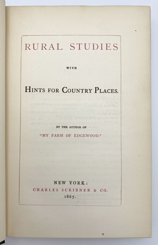 Item #406583 Rural Studies with Hints for Country Places. Donald G. MITCHELL.