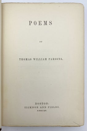 Item #406585 Poems. Thomas William PARSONS