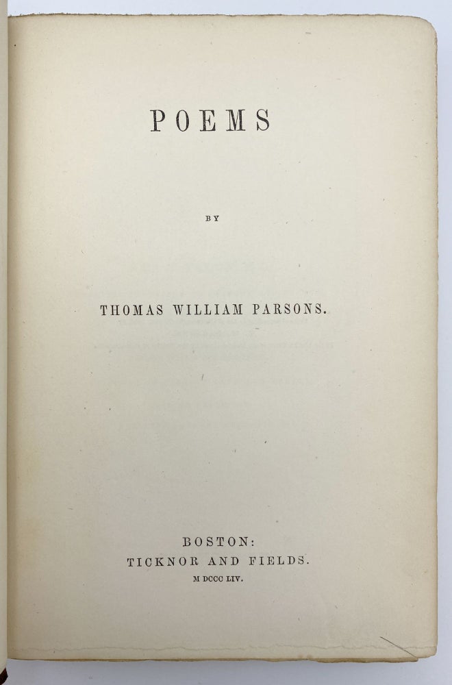 Item #406585 Poems. Thomas William PARSONS.