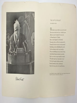 Ephemera from Robert Frost's 85th birthday party, New York, 26 March 1959