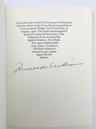 Item #407683 Steps Must Be Gentle. Tennessee WILLIAMS