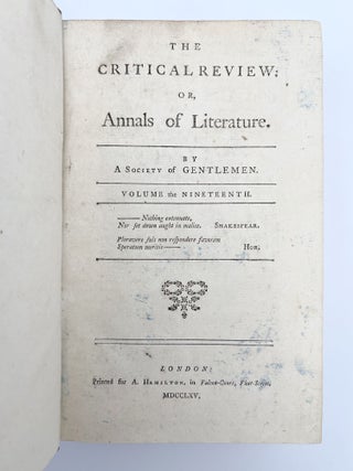 The Critical Review: or, Annals of Literature. Volume the Nineteenth. -The Twenty-Eighth