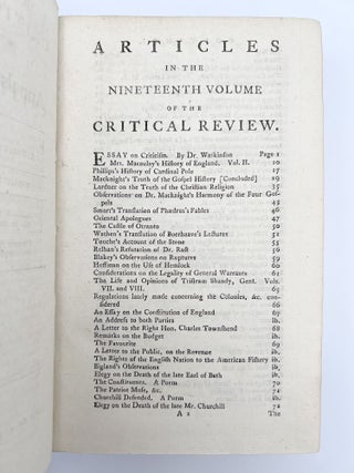 The Critical Review: or, Annals of Literature. Volume the Nineteenth. -The Twenty-Eighth