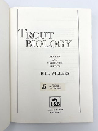 Trout Biology. A Natural History of Trout and Salmon