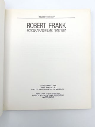Robert Frank: Fotografias/Films 1948/1984