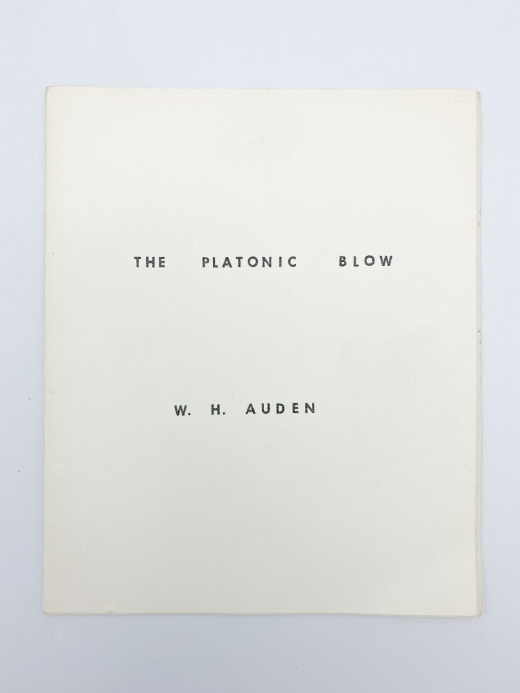 Item #409293 The Platonic Bow. W. H. AUDEN.