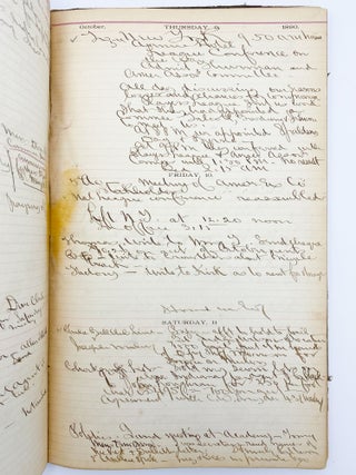 Item #409298 Autograph manuscript journal signed, kept by Rogers during the year 1890 – the...