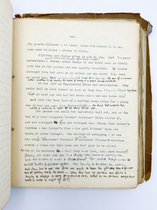 The heavily revised typescript of "Moments of Love," Bason's unpublished first novel, written as a teenager in London, ca 1925