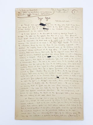 Item #409305 Autograph manuscript signed of the 'Seven Men' story "James Pethel" Max BEERBOHM