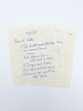 Item #409309 Autograph letter signed ("SVB") to his mother in Westtown, Pennsylvania; written...