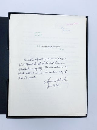 Typescript of "The Burglar in the Closet", the second Bernie Rhodenbarr novel, published 1978