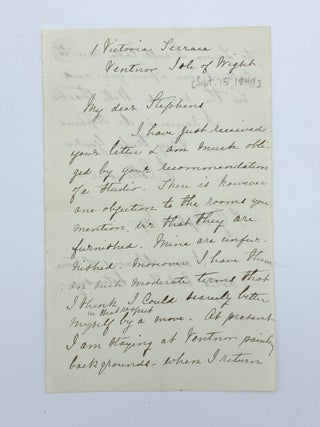 Item #409334 Autograph letter signed ("J. Collinson"), to Frederic George Stephens, fellow member...