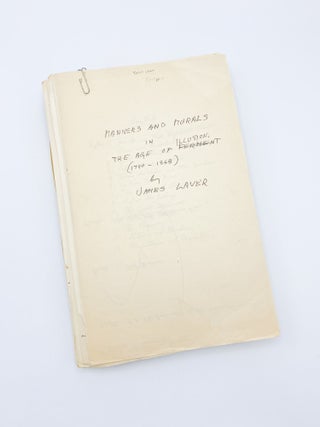 Item #409429 Autograph manuscript signed for his book 'The Age of Illusion: Manners and Morals...