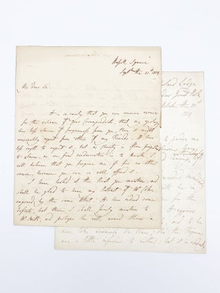 Item #409431 Two autograph letters signed ("Th. Lawrence") to William Roscoe in Liverpool;...