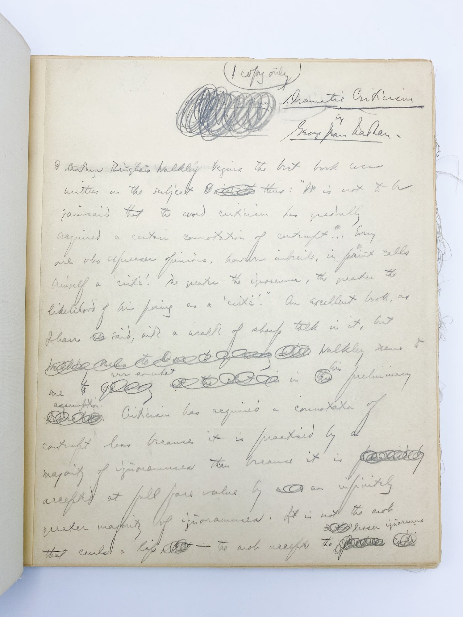 Autograph Explain Essay Autograph manuscript signed of his essay Dramatic Criticism | George ...