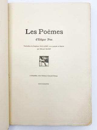 Item #409476 Les Poèmes. Edgar Allan POE, Stephane MALLARM&Eacute