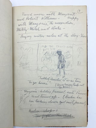 Autograph manuscript signed (three times: "NB Tarkington," "N.B.T.") regarding the illustration of 'Penrod'; n.p., ca 1913