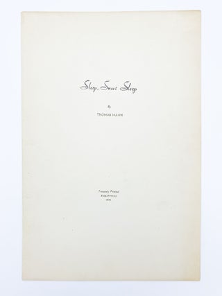 Item #409571 Sleep Sweet Sleep. Thomas MANN