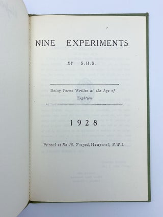 Item #409588 Nine Experiments. Stephen SPENDER