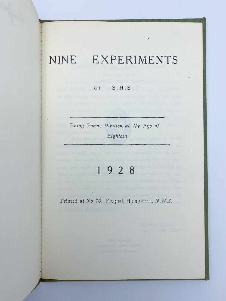Item #409588 Nine Experiments. Stephen SPENDER.