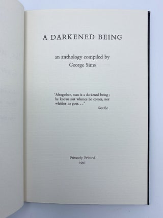 A Darkened Being. An Anthology.