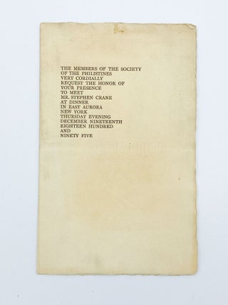 Two scarce ephemeral items regarding the dinner for him on December 19, 1895, given by the society of Philistines