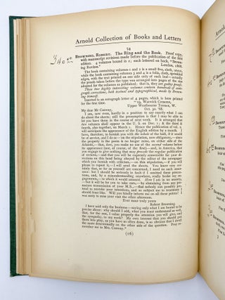 Books and Letters Collected by William Harris Arnold of New York... To be sold At Auction Without Reserve by Bangs & Co.