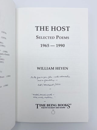 The Host. Selected Poems 1965-1990