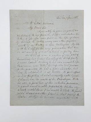Item #409885 Autograph letter signed ("James G. Drake") to W. Elliott Woodward, being an account...
