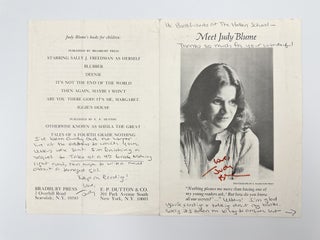 Item #409888 Autograph letter signed twice, to "Bookfriends at The Hallen School", circa 1977-78....