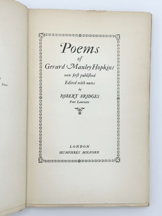 Poems; Edited by Robert Bridges