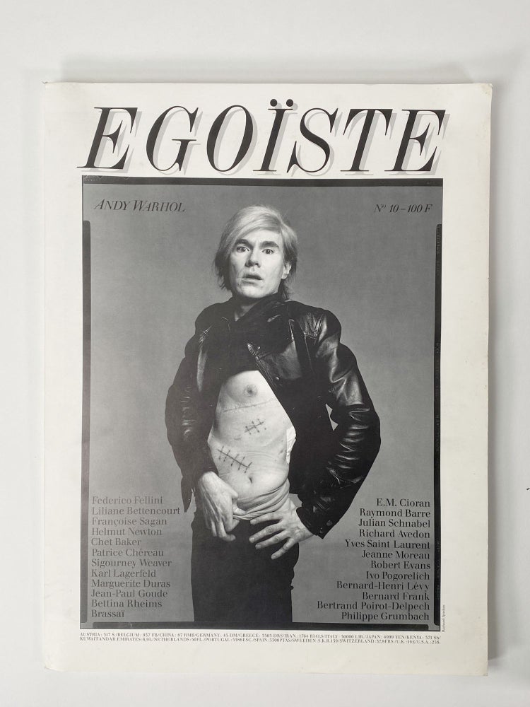Item #410527 Egoïste: No. 10, Andy Warhol. EGOÏSTE.