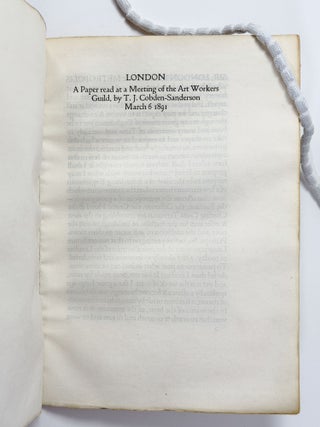 London. A Paper read at a Meeting of the Art Workers Guild