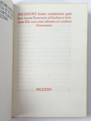 Item #410983 Laudes creaturarum. DOVES PRESS – Francis of Assisi