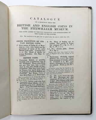 Catalogue of a Selection from the British and English Coins in the Fitzwilliam Museum