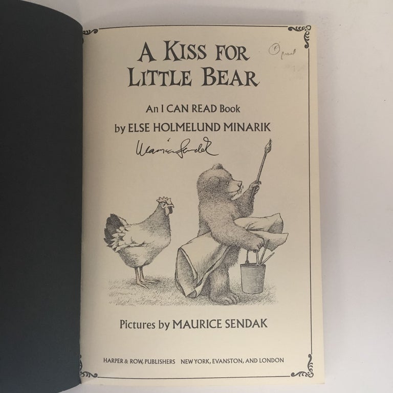 Item #62848 A Kiss For Little Bear. Maurice SENDAK, Else Holmelund MINARIK.